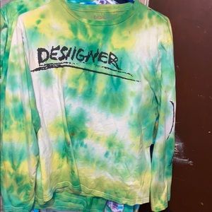 Tie-dyed desiigner long sleeved shirt